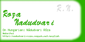 roza nadudvari business card